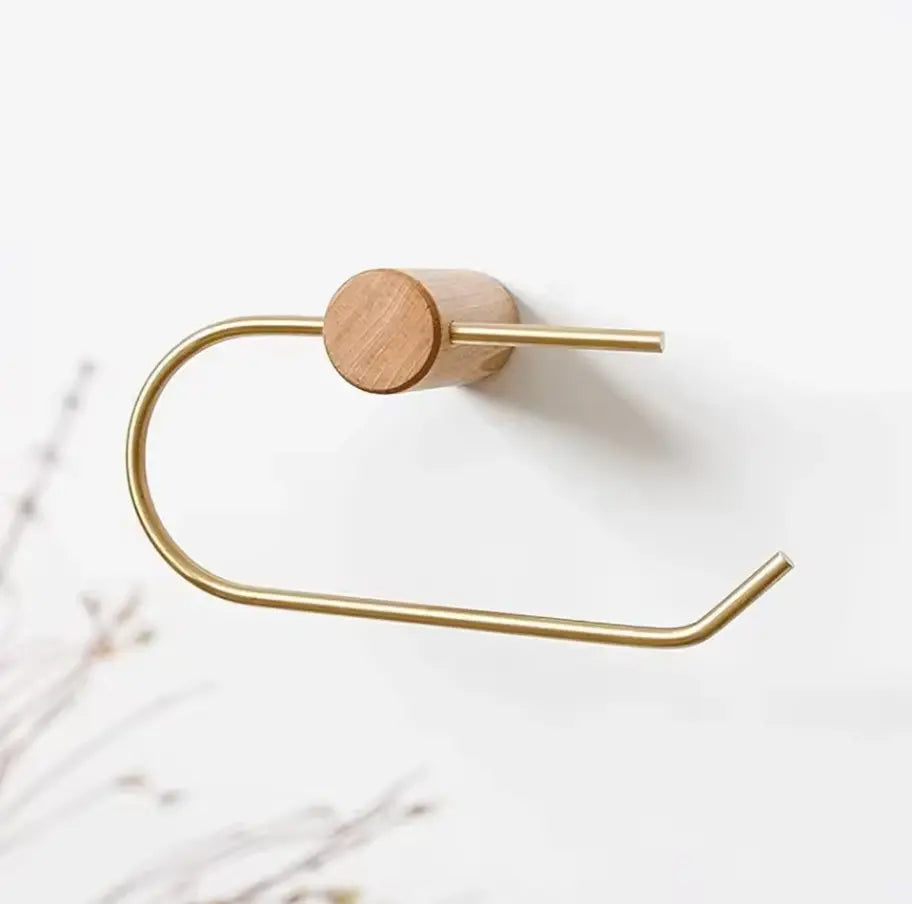 Modern Wood & Brass Toilet Paper Holder – Stylish & Functional Modern Home by Bellver