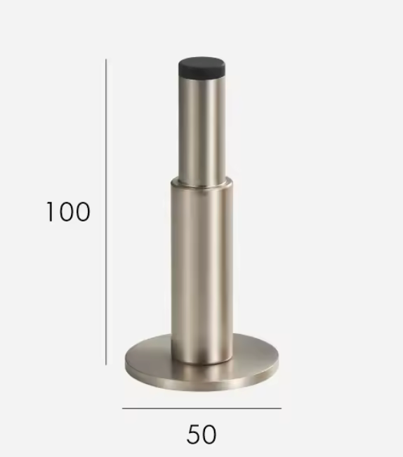 Solid Brass Door Stopper with Protective Rubber Tip – Modern Heavy-Duty Floor Door Stop