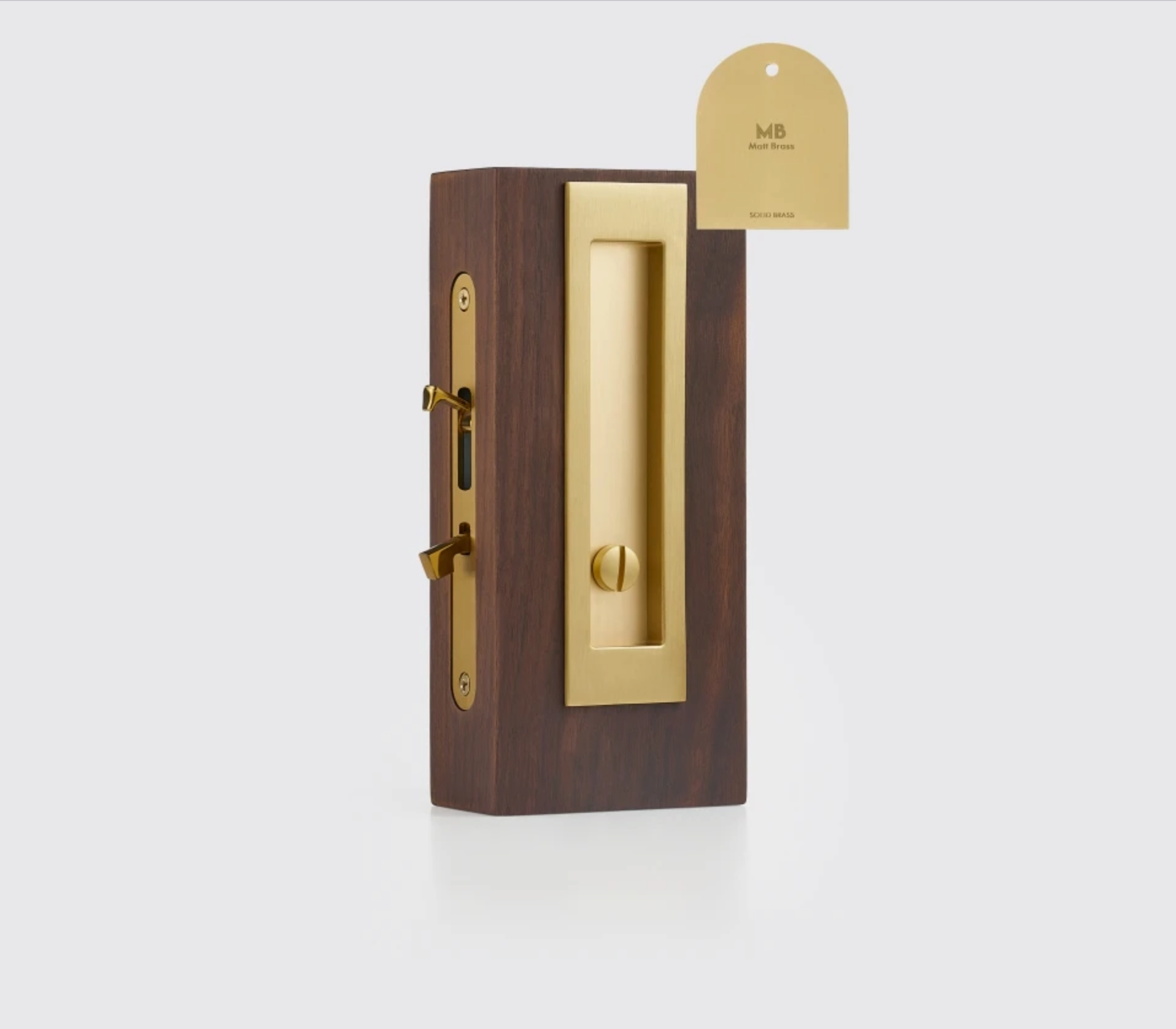 Solid Brass Flush Pull Handle for Pocket & Sliding Doors — Recessed Cup Handle