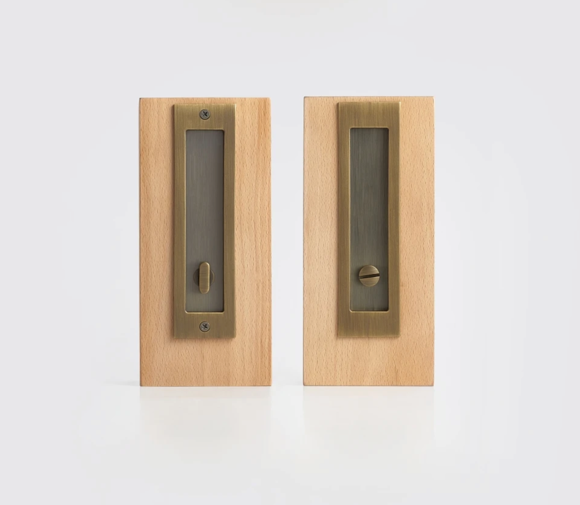 Solid Brass Flush Pull Handle for Pocket & Sliding Doors — Recessed Cup Handle