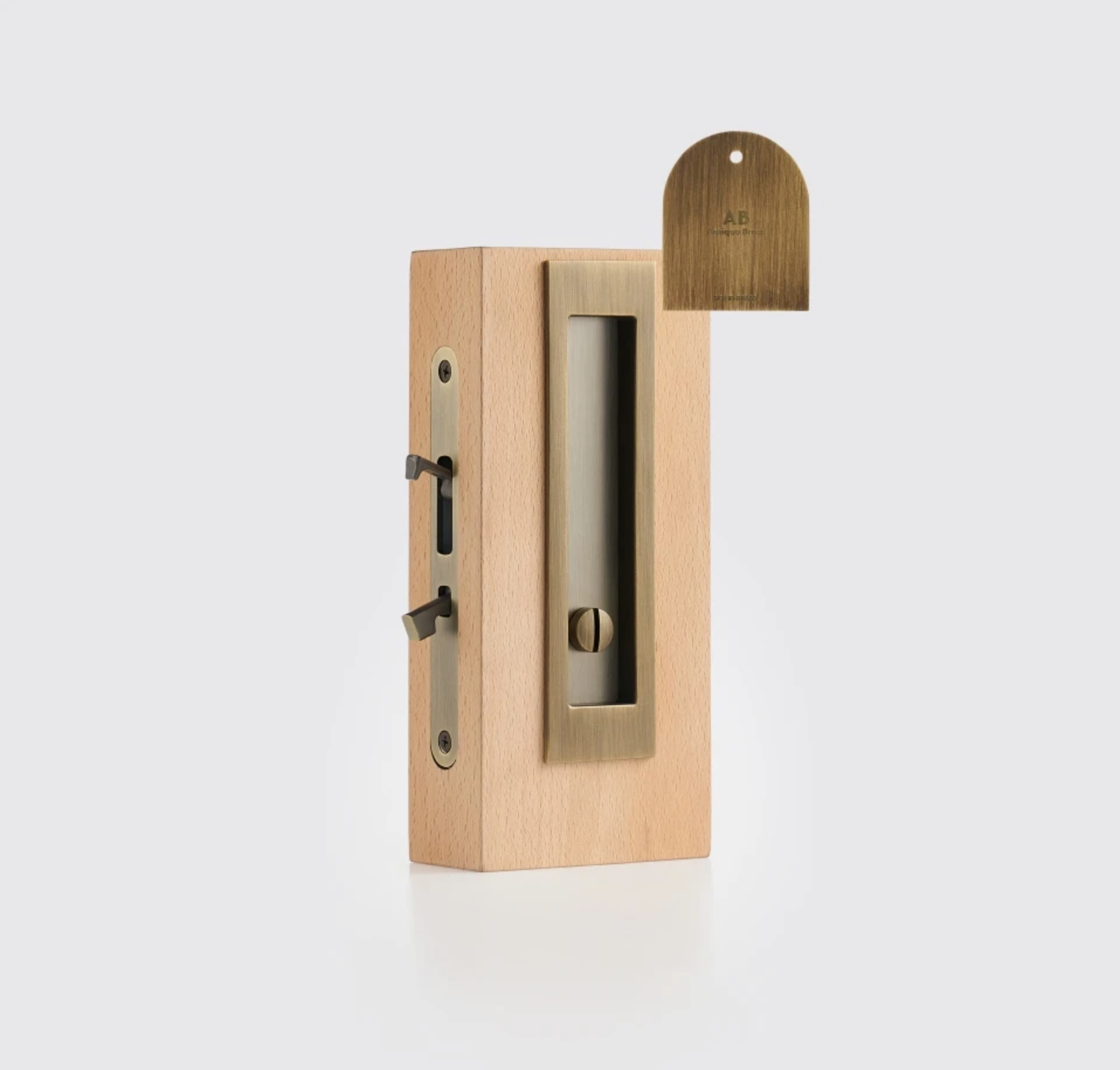 Solid Brass Flush Pull Handle for Pocket & Sliding Doors — Recessed Cup Handle