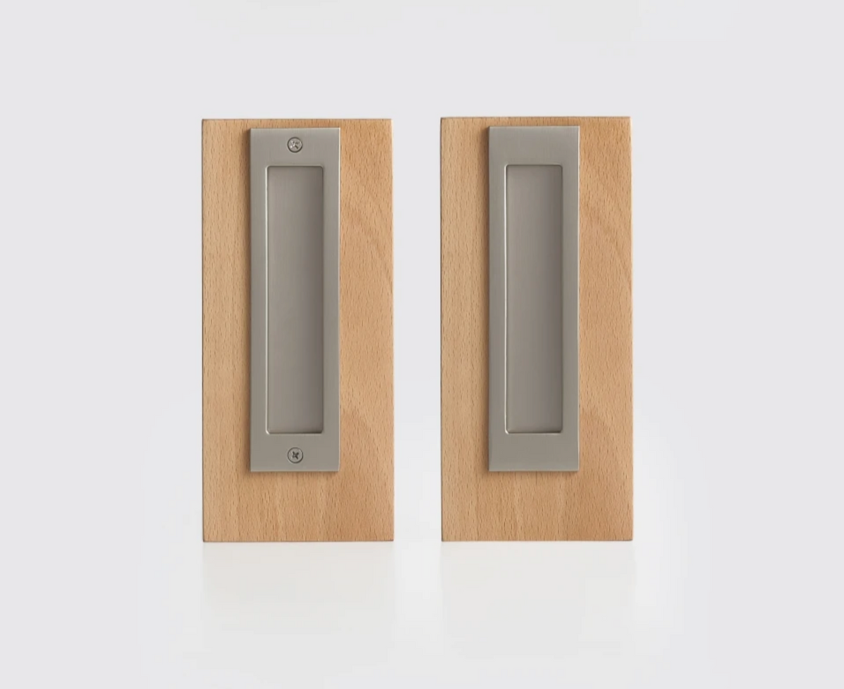 Solid Brass Flush Pull Handle for Pocket & Sliding Doors — Recessed Cup Handle