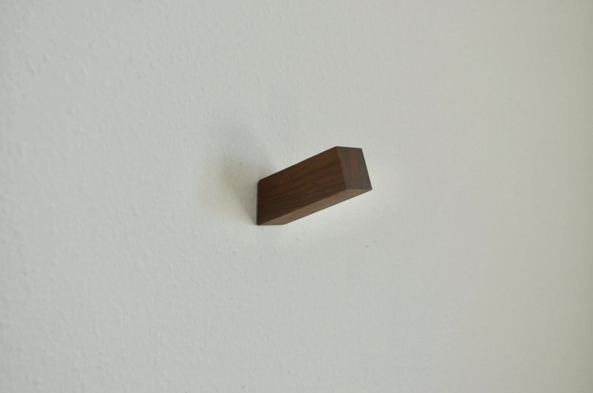 Modern Squared Wooden Hook, Single Organizer, Hat Rack, Towel Hook - White - Natural - Black Modern Home by Bellver