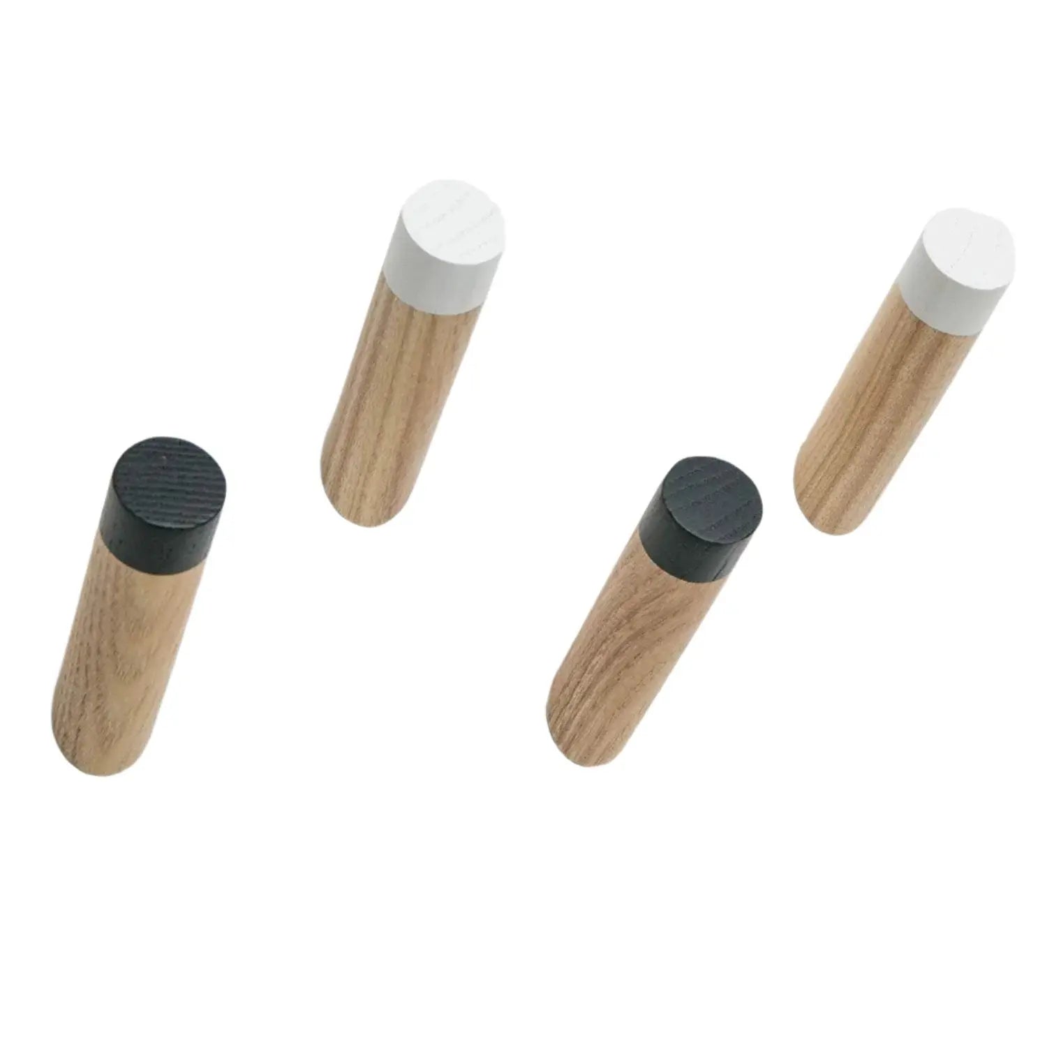 Wood Coat Hook 3" Wall Mounted - Decorative Hat Hanger - Towel Rack - Black - White Modern Home by Bellver