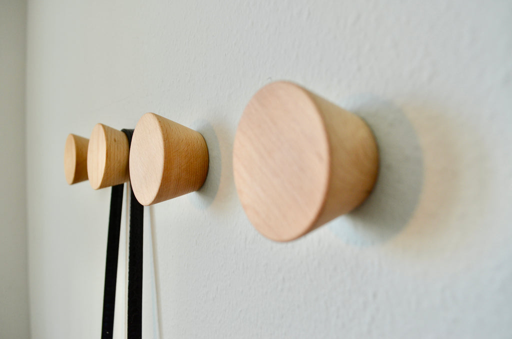 Elevate Your Home Decor: Cone Wall Hook Walnut Coat Rack | Vintage-Inspired Functional Charm