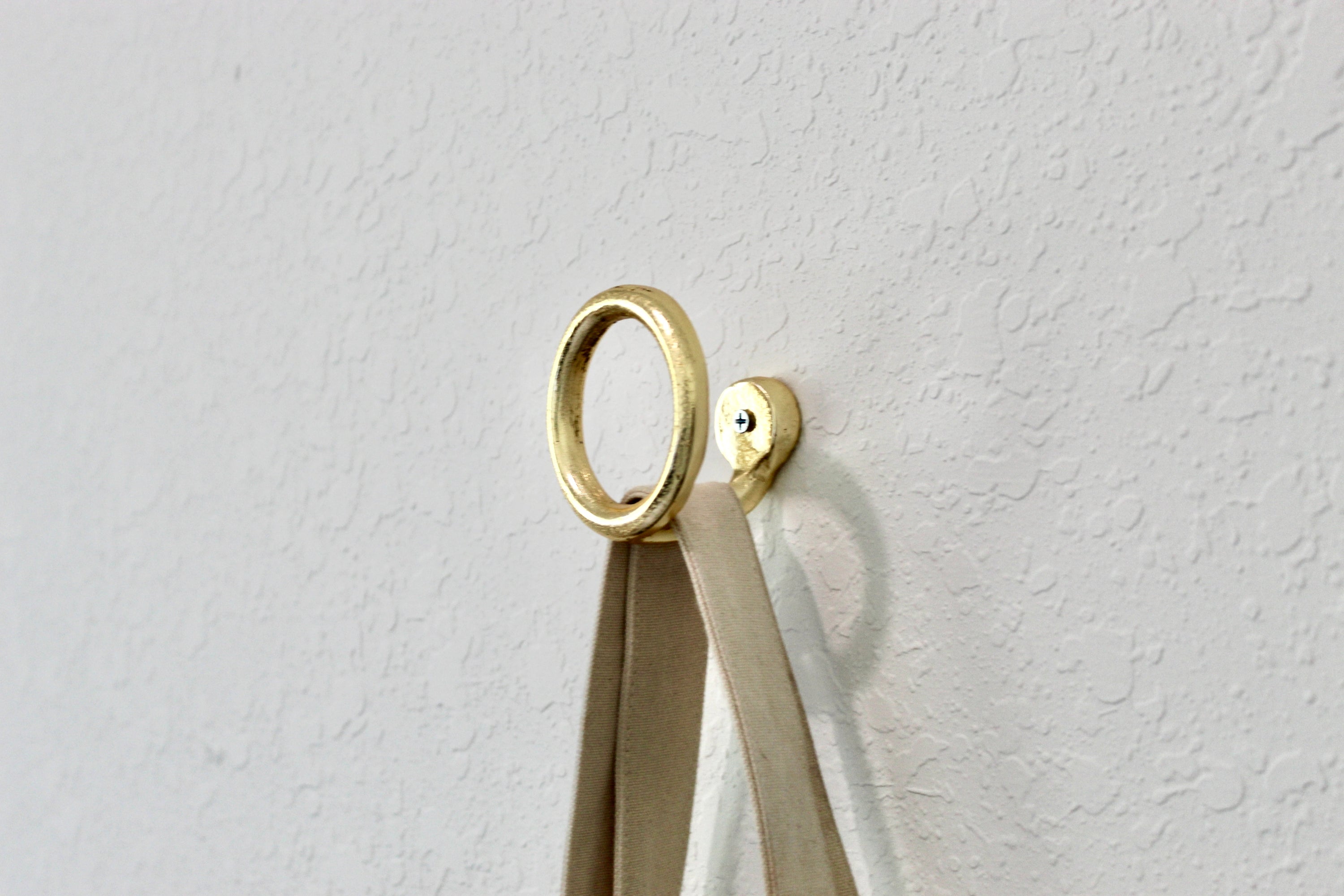 ring circle brass wall hook for organization and storage