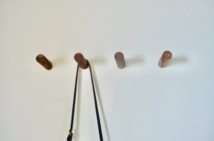 Modern Wooden Hook, Single Organizer, Hat Rack, Towel Hook - Walnut - Natural Modern Home by Bellver