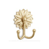 Modern Brass Flower Metal Hook, Single Organizer, Hat Rack, Towel Hook - Brass