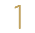 Modern Solid Brass House Numbers | Smooth Finish with Mounting Hardware