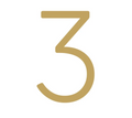 Modern Solid Brass House Numbers | Smooth Finish with Mounting Hardware