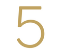 Modern Solid Brass House Numbers | Smooth Finish with Mounting Hardware