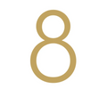 Modern Solid Brass House Numbers | Smooth Finish with Mounting Hardware