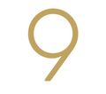 Modern Solid Brass House Numbers | Smooth Finish with Mounting Hardware