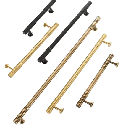 Antique Brass Textured Solid Brass Cabinet Handles &amp; Knobs – Modern Elegance with a Tactile Touch Modern Home by Bellver