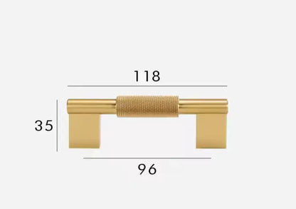 Satin Brass Modern Knurled Solid Brass Cabinet Handles – Industrial Chic Hardware Modern Home by Bellver