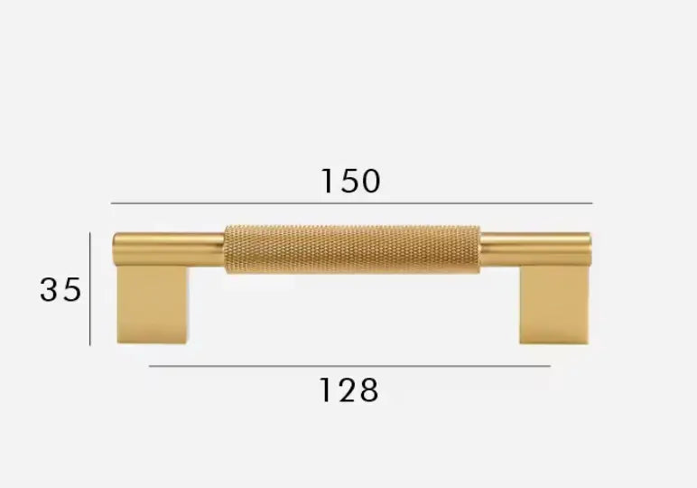 Satin Brass Modern Knurled Solid Brass Cabinet Handles – Industrial Chic Hardware Modern Home by Bellver