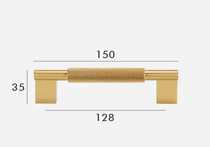 Satin Brass Modern Knurled Solid Brass Cabinet Handles – Industrial Chic Hardware Modern Home by Bellver