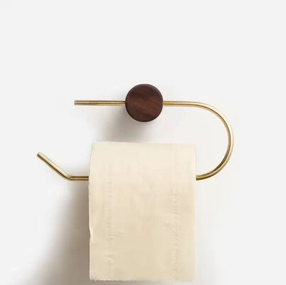 Modern Wood &amp; Brass Toilet Paper Holder – Stylish &amp; Functional Modern Home by Bellver