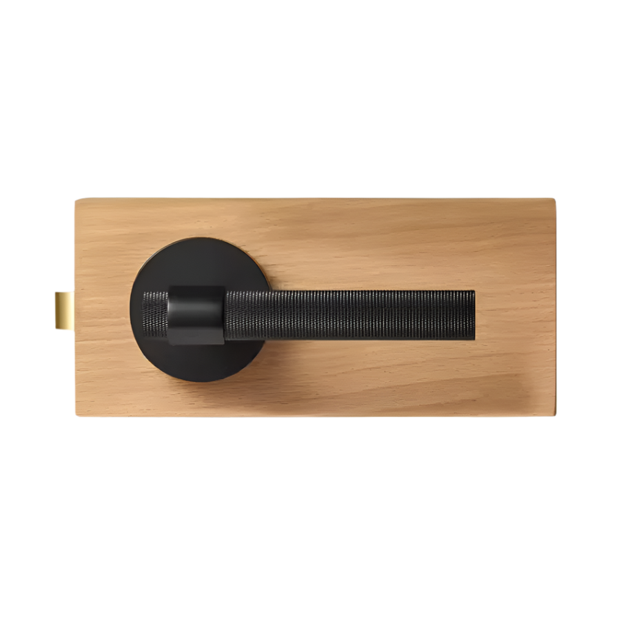 Modern Matte Black Knurled Solid Brass Door Handle – Minimalist Entry &amp; Interior Door Hardware Modern Home by Bellver