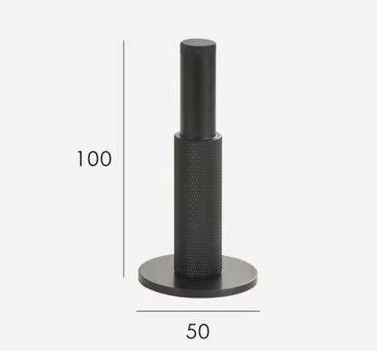 Solid Brass Knurled Door Stopper with Protective Rubber Tip – Modern Heavy-Duty Floor Door Stop