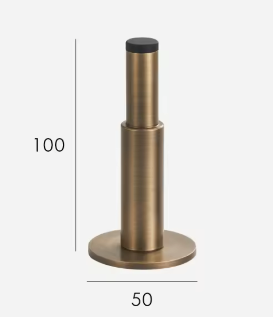 Solid Brass Door Stopper with Protective Rubber Tip – Modern Heavy-Duty Floor Door Stop