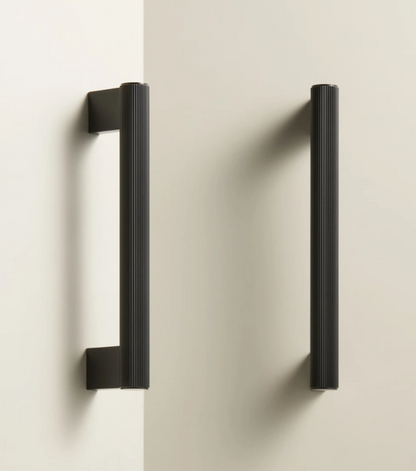Matte Black Cabinet Pulls &amp; Knobs - Luxury Linear Solid Brass Hardware – Industrial Modern Hardware