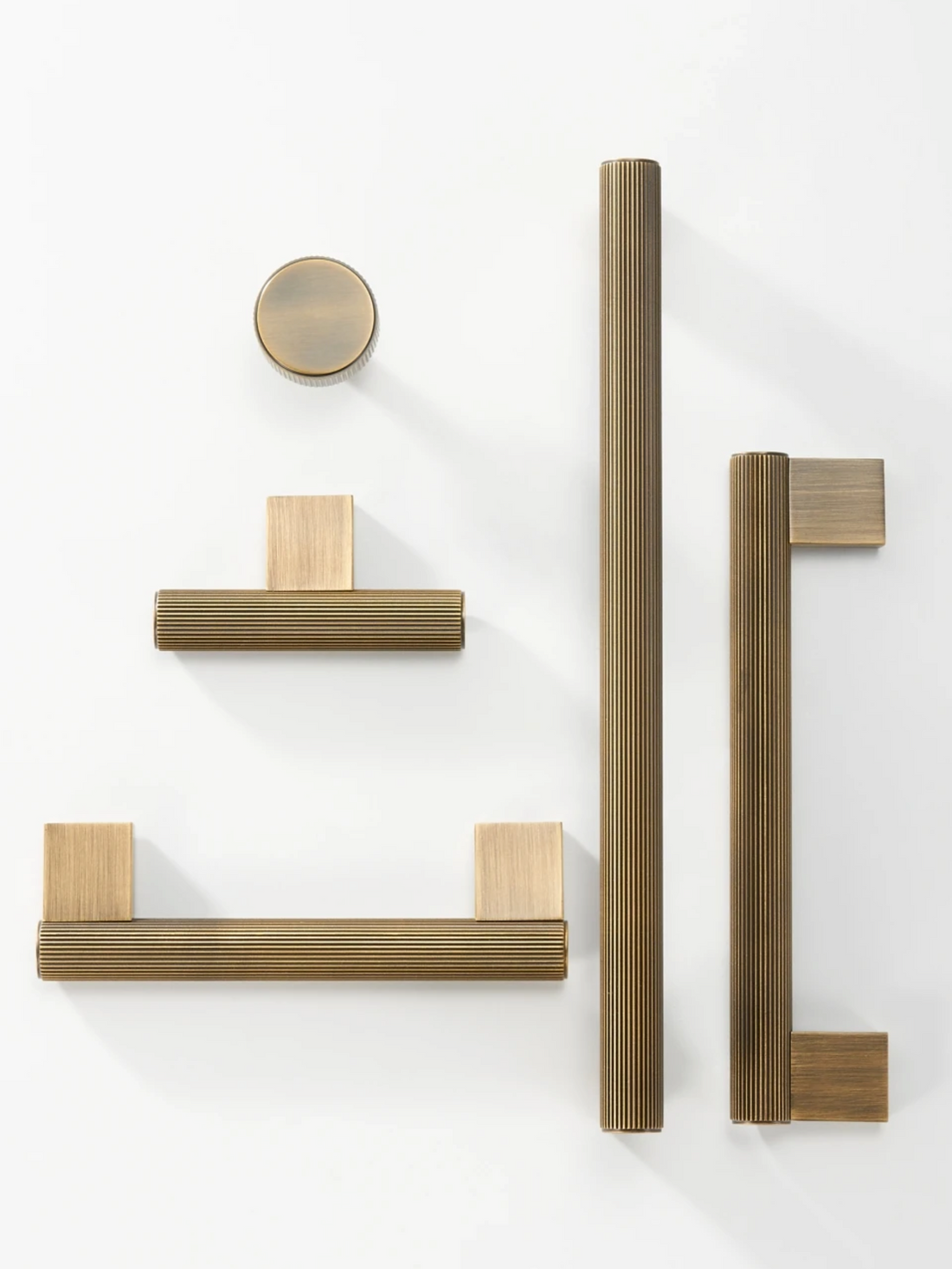 Antique Brass Cabinet Pulls &amp; Knobs - Luxury Linear Solid Brass Hardware – Industrial Modern Hardware