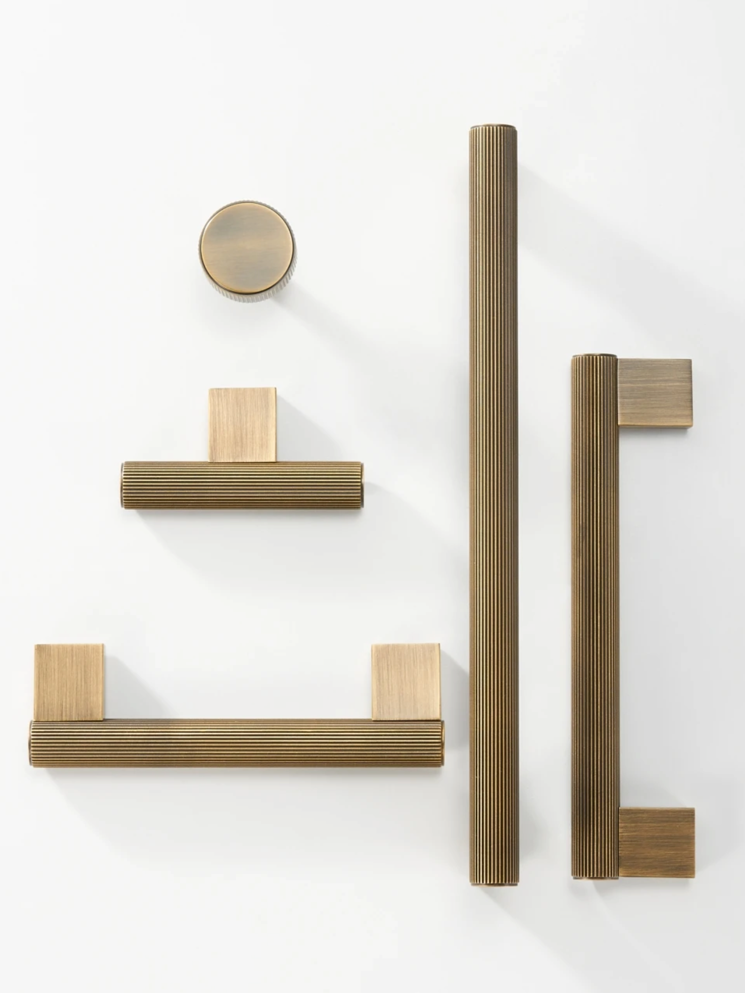 Antique Brass Cabinet Pulls &amp; Knobs - Luxury Linear Solid Brass Hardware – Industrial Modern Hardware