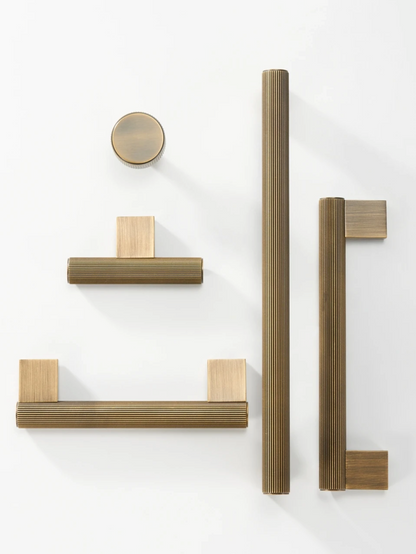 Antique Brass Cabinet Pulls &amp; Knobs - Luxury Linear Solid Brass Hardware – Industrial Modern Hardware