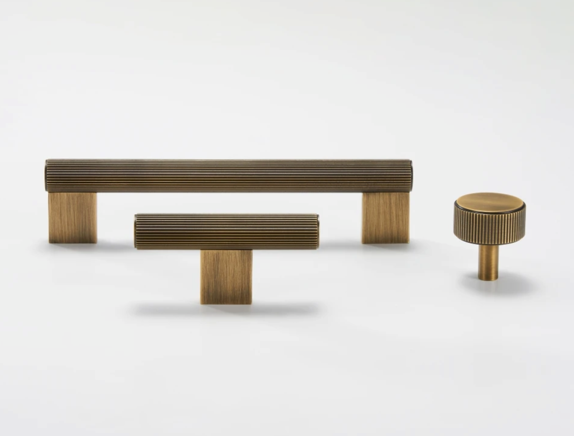 Antique Brass Cabinet Pulls &amp; Knobs - Luxury Linear Solid Brass Hardware – Industrial Modern Hardware