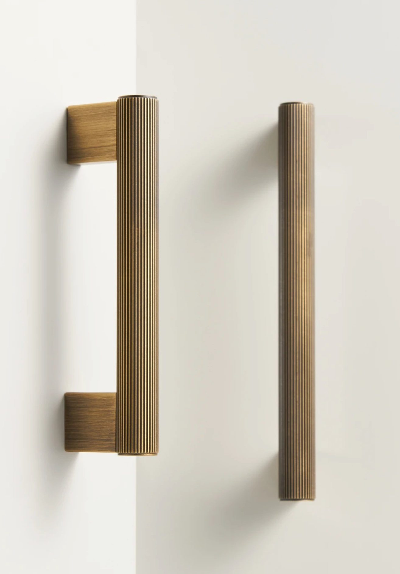 Antique Brass Cabinet Pulls &amp; Knobs - Luxury Linear Solid Brass Hardware – Industrial Modern Hardware