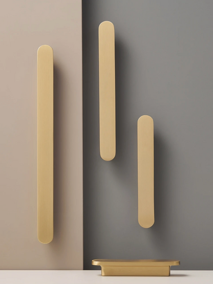 Minimalist Brushed Brass Cabinet Pulls | Modern Pill-Shaped Drawer Handles