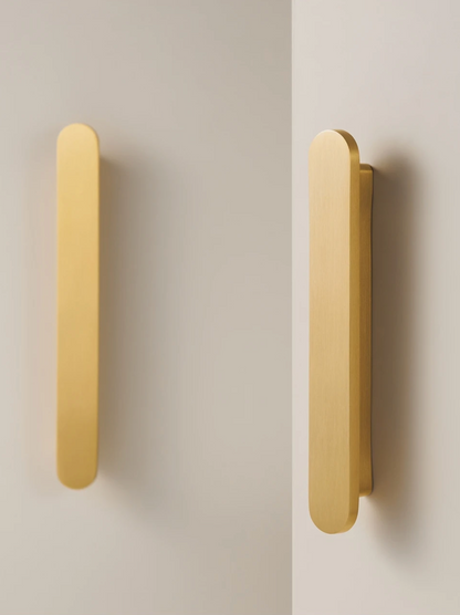 Minimalist Brushed Brass Cabinet Pulls | Modern Pill-Shaped Drawer Handles