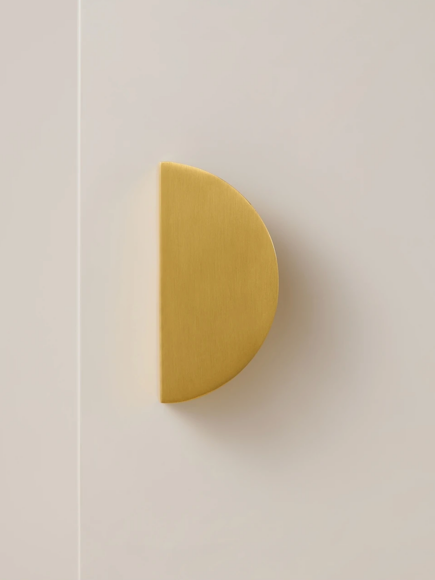 Modern Brushed Brass Half-Moon Cabinet Pulls | Semi-Circle Drawer Handles