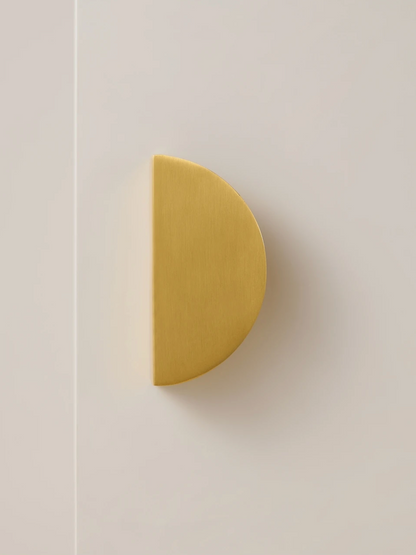 Modern Brushed Brass Half-Moon Cabinet Pulls | Semi-Circle Drawer Handles