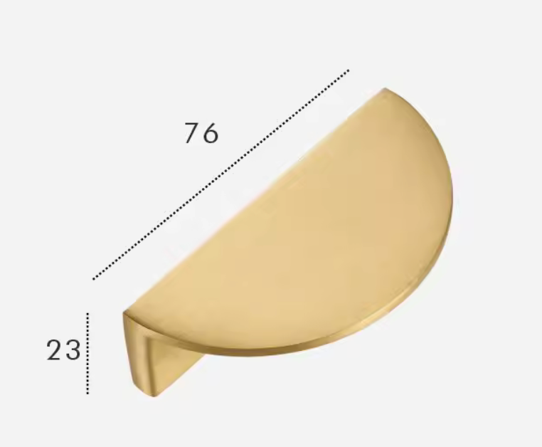 Modern Brushed Brass Half-Moon Cabinet Pulls | Semi-Circle Drawer Handles
