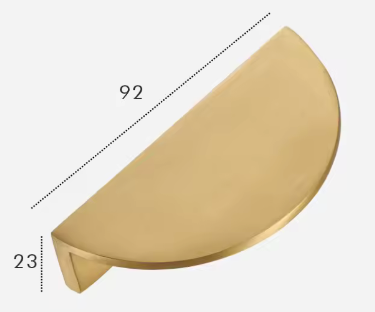 Modern Brushed Brass Half-Moon Cabinet Pulls | Semi-Circle Drawer Handles