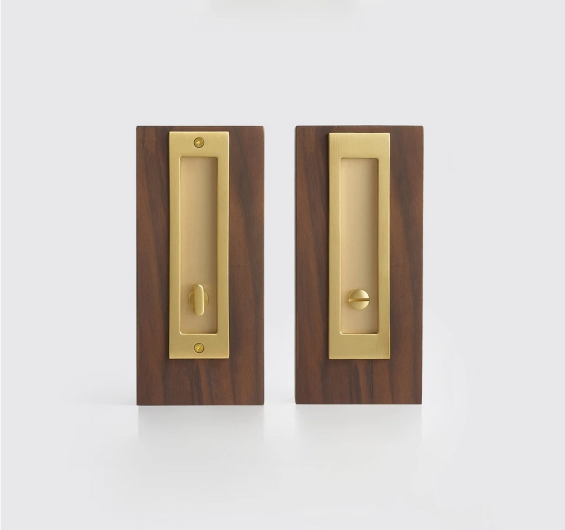 Solid Brass Flush Pull Handle for Pocket &amp; Sliding Doors — Recessed Cup Handle