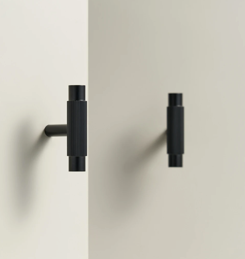 Matte Black Cabinet Pulls &amp; Knobs - Luxury Linear Solid Brass Hardware – Mid-Century Modern Hardware