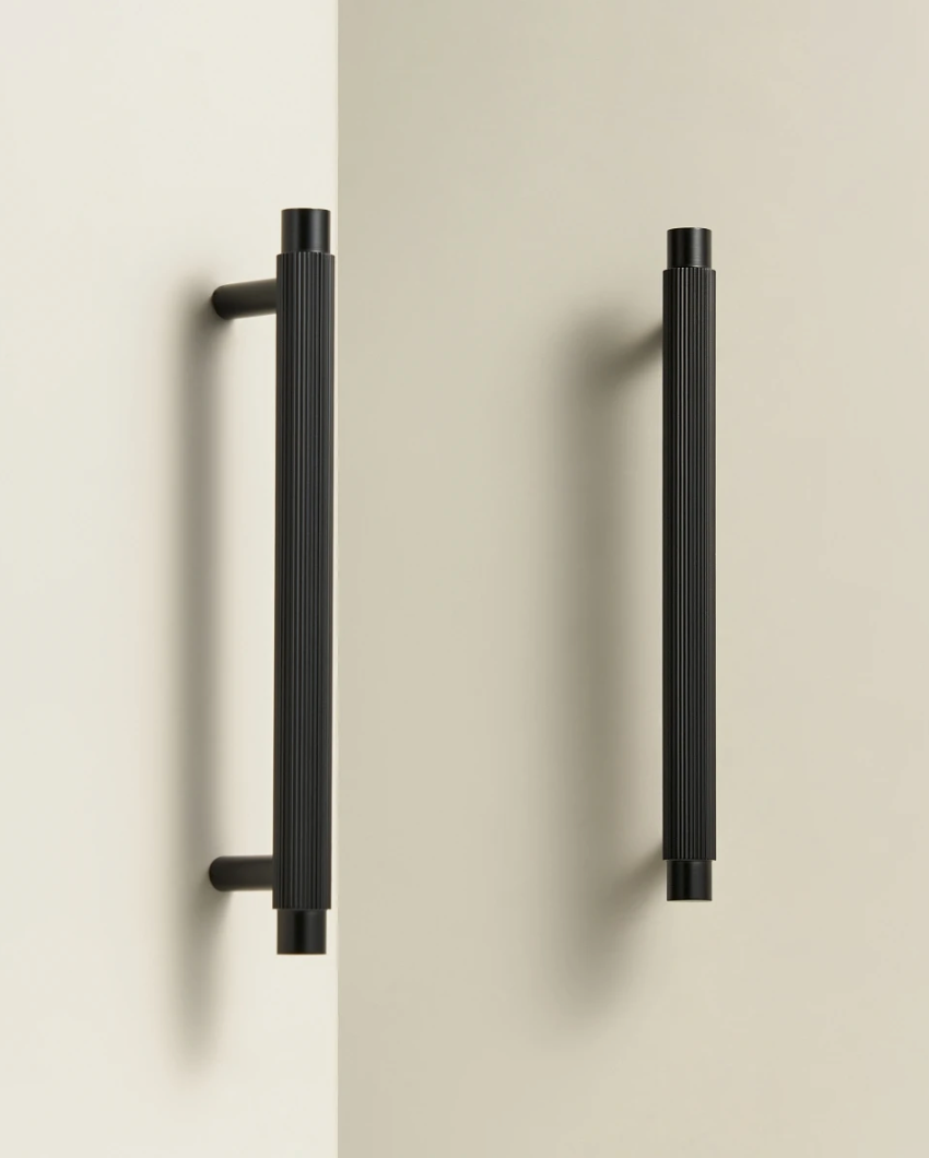 Matte Black Cabinet Pulls &amp; Knobs - Luxury Linear Solid Brass Hardware – Mid-Century Modern Hardware