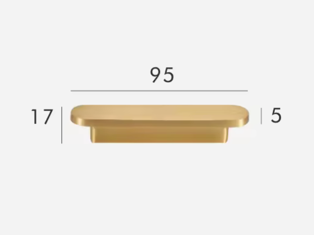 Minimalist Brushed Brass Cabinet Pulls | Modern Pill-Shaped Drawer Handles