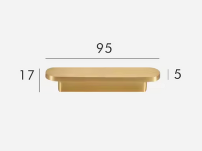 Minimalist Brushed Brass Cabinet Pulls | Modern Pill-Shaped Drawer Handles