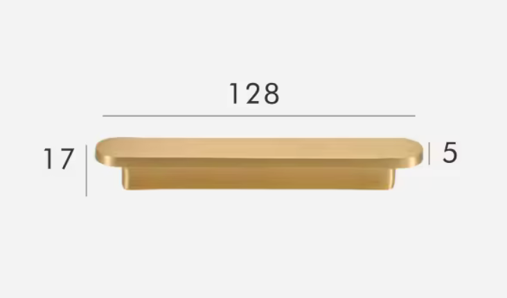 Minimalist Brushed Brass Cabinet Pulls | Modern Pill-Shaped Drawer Handles