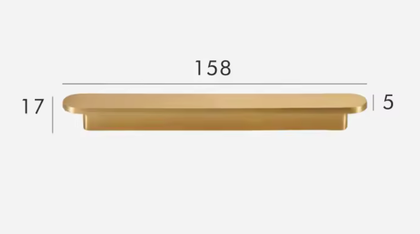 Minimalist Brushed Brass Cabinet Pulls | Modern Pill-Shaped Drawer Handles