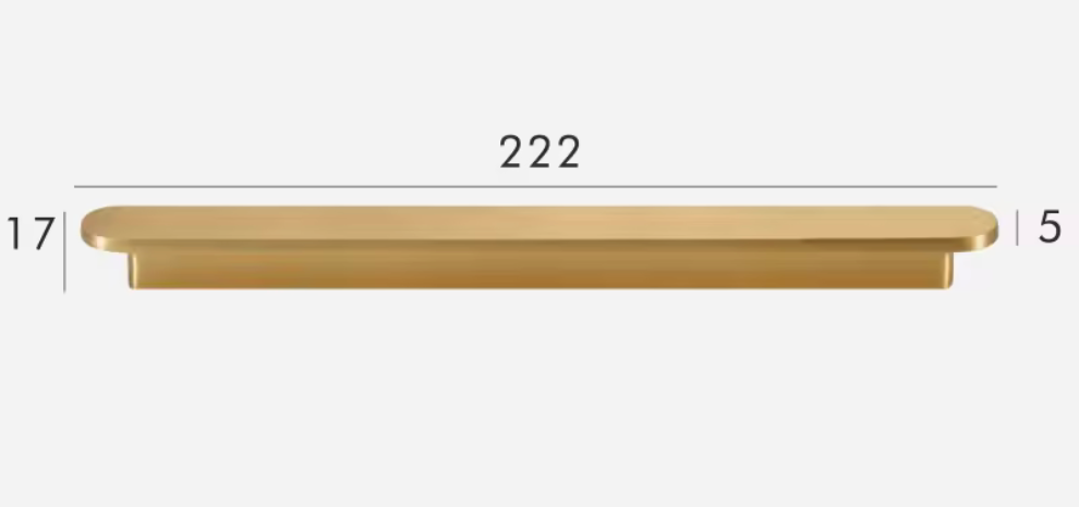 Minimalist Brushed Brass Cabinet Pulls | Modern Pill-Shaped Drawer Handles