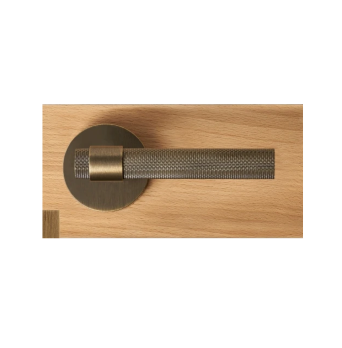 Modern Aged Brass Knurled Solid Brass Door Handle – Minimalist Entry &amp; Interior Door Hardware Modern Home by Bellver
