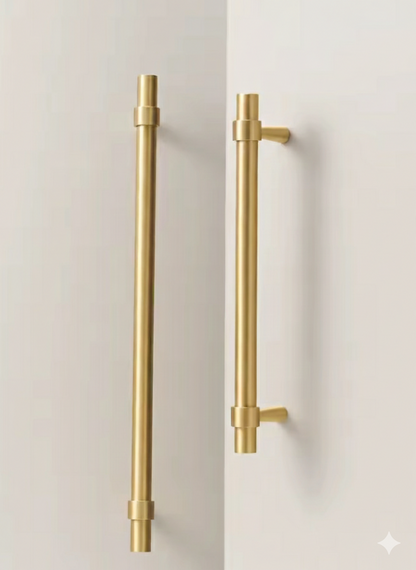 Brushed Brass Cabinet Pulls - Modern Solid Brass Handles  – Sleek &amp; Durable Drawer Handles