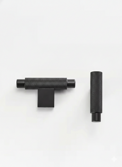 Matte black Knurled Solid Brass Handles – Modern Industrial Hardware