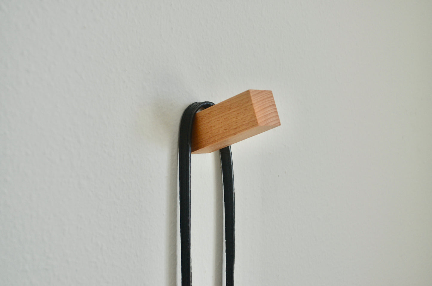 Modern Squared Wooden Hook, Single Organizer, Hat Rack, Towel Hook - White - Natural - Black