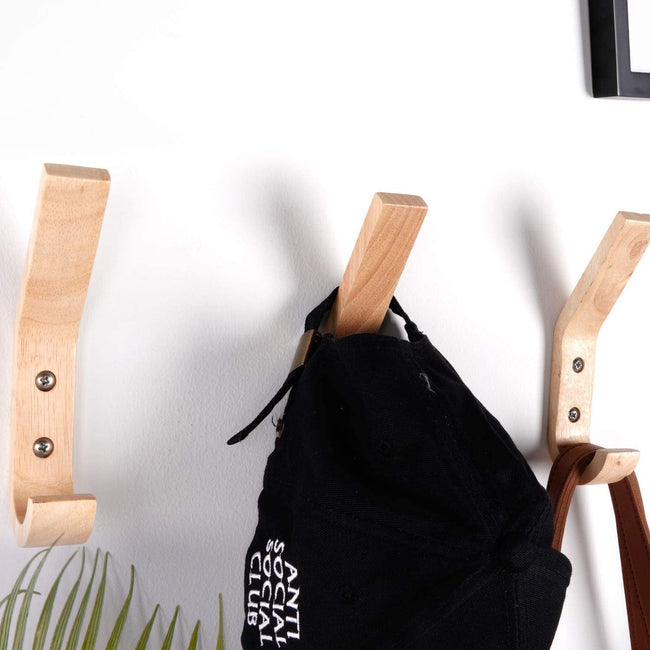 Modern Wooden Hook, Single Organizer, Hat Rack, Towel Hook - Natural Wood